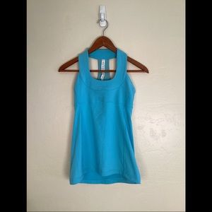 Lululemon Athletica Scoop Neck Blue Mesh Racerback Tank Size 4